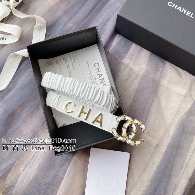 Chanel女士皮帶 香奈兒cc經典logo扣精品彈力扣腰帶  jjp1151